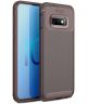 Samsung Galaxy S10E Siliconen Carbon Hoesje Coffee