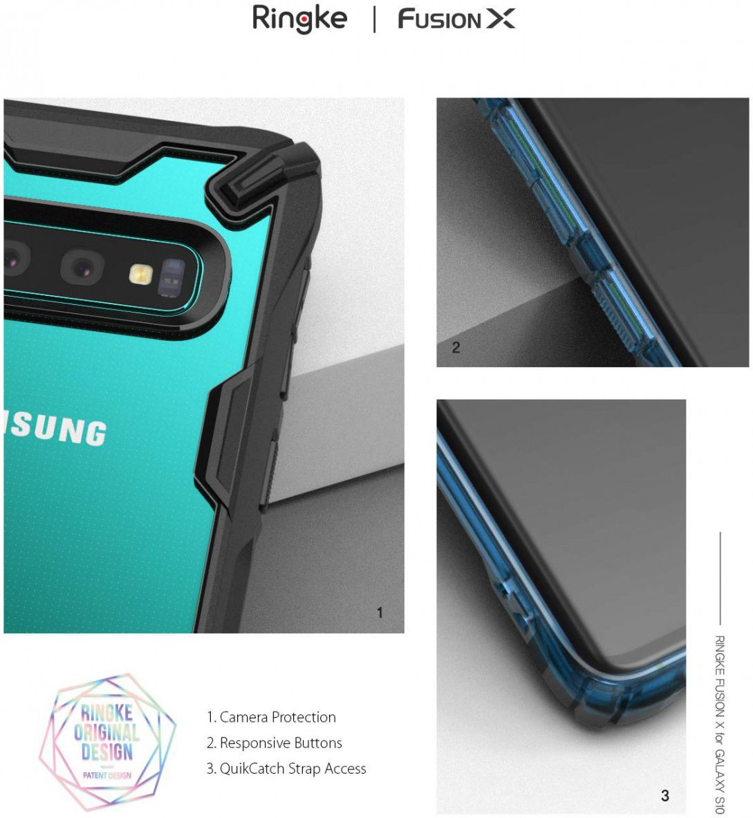 Ringke Fusion X Samsung Galaxy S10 Hoesje Blauw afbeelding 2