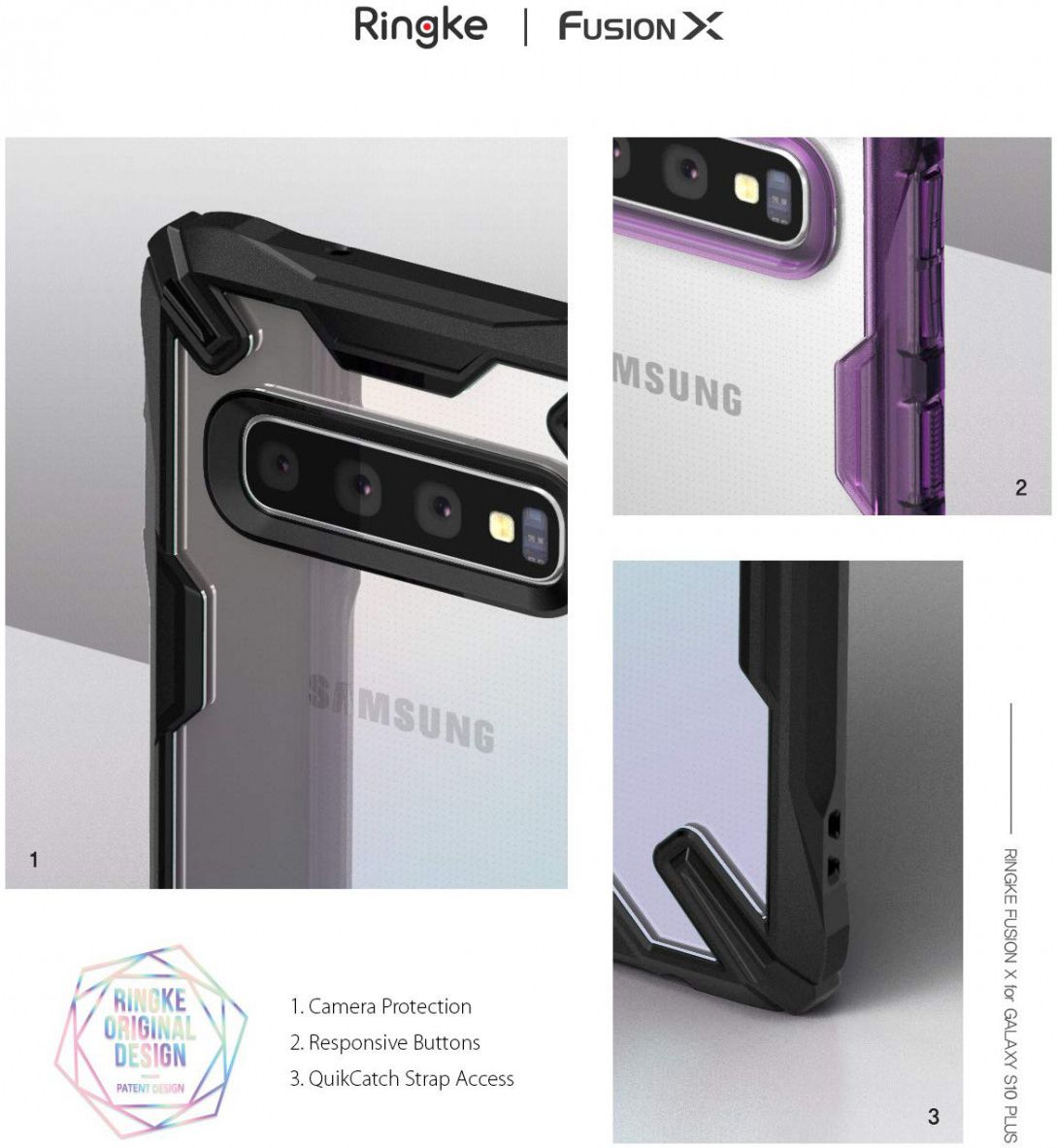 Ringke Fusion X Samsung Galaxy S10 Plus Hoesje Blauw afbeelding 2
