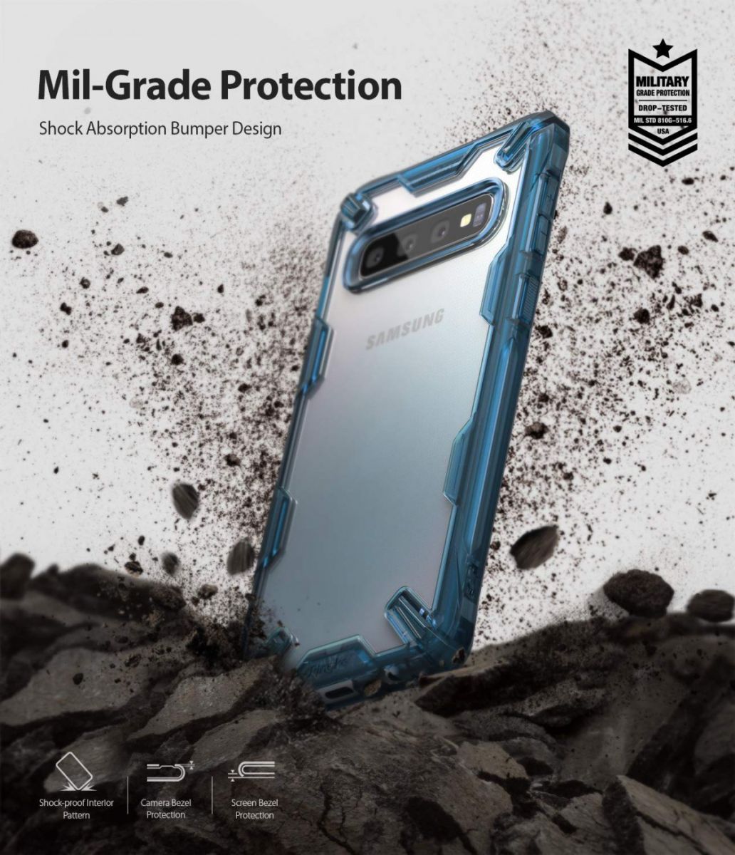 Ringke Fusion X Samsung Galaxy S10 Plus Hoesje Blauw afbeelding 5