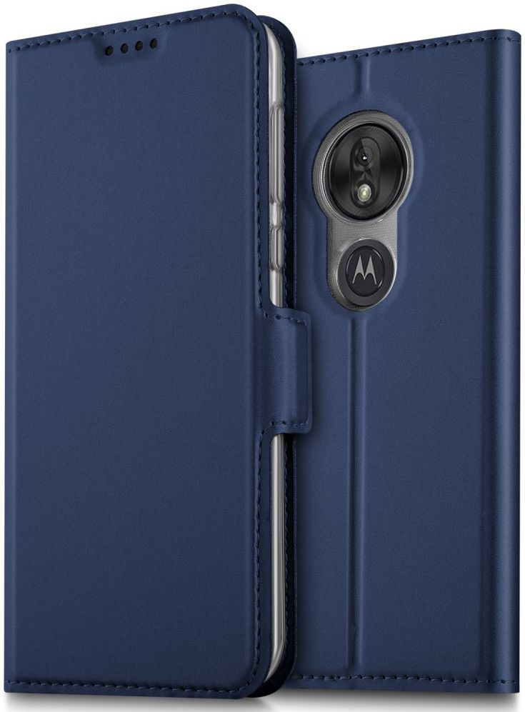 Motorola Moto G7 Play Kaarthouder Hoesje Blauw afbeelding 1