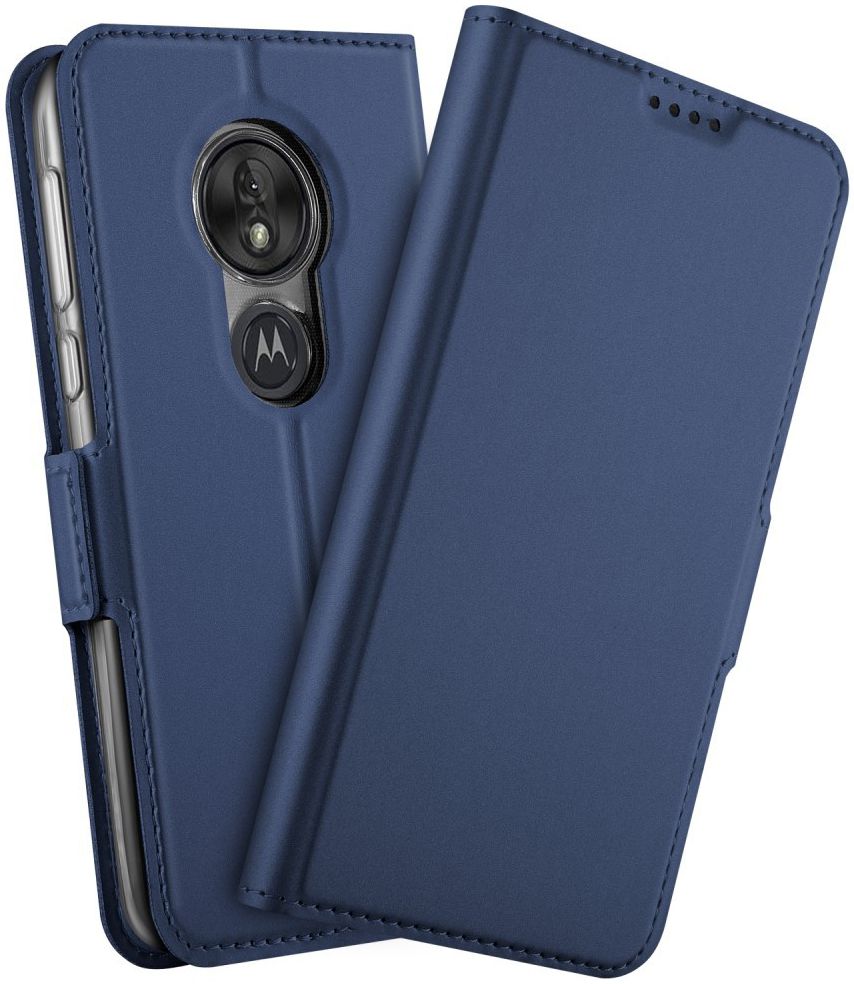 Motorola Moto G7 Play Kaarthouder Hoesje Blauw afbeelding 2