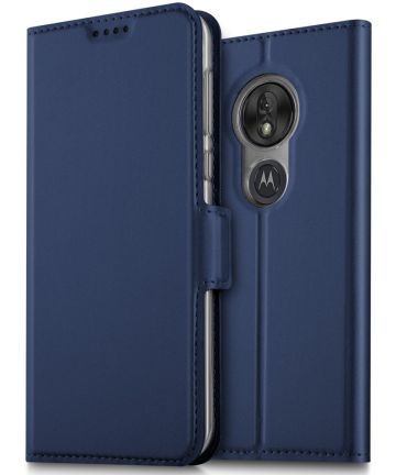 Motorola Moto G7 Power Leren Kaarthouder Hoesje Blauw Hoesjes