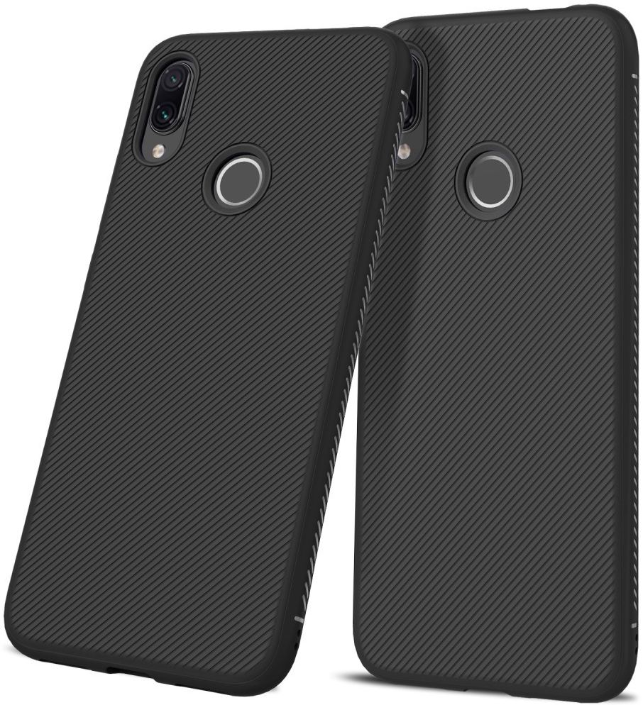 Redmi Note 7 Twill Slim Texture Back Cover Zwart afbeelding 4