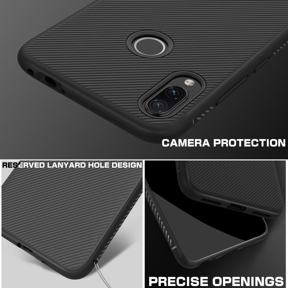 Redmi Note 7 Twill Slim Texture Back Cover Zwart afbeelding 6