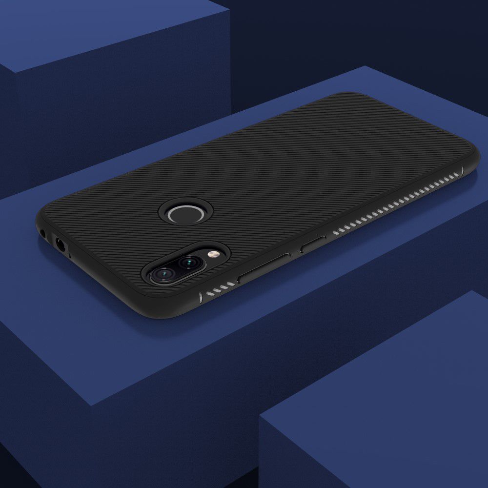 Redmi Note 7 Twill Slim Texture Back Cover Zwart afbeelding 9