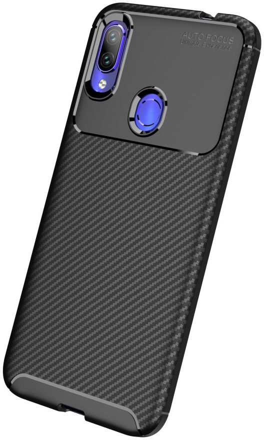 Redmi Note 7 Siliconen Carbon Hoesje Zwart afbeelding 11