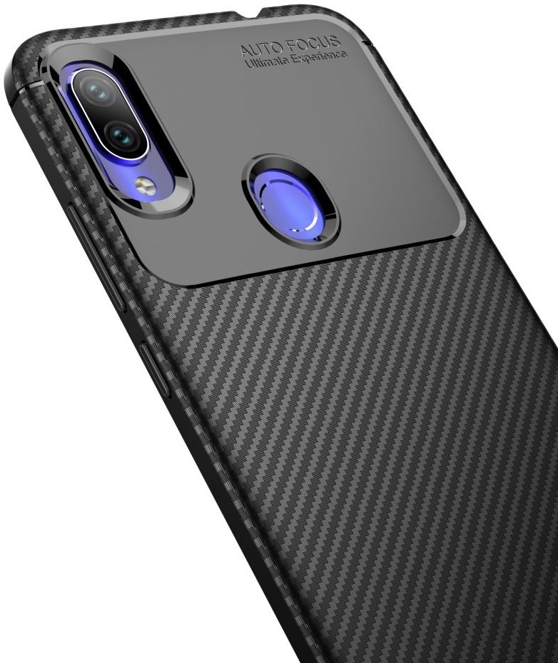 Redmi Note 7 Siliconen Carbon Hoesje Zwart afbeelding 12