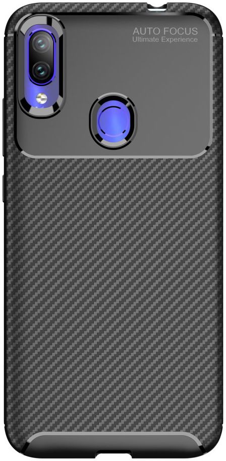 Redmi Note 7 Siliconen Carbon Hoesje Zwart afbeelding 2