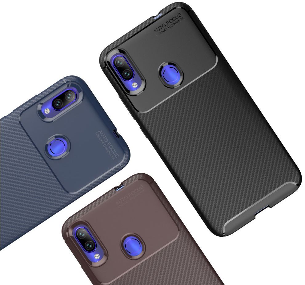 Redmi Note 7 Siliconen Carbon Hoesje Zwart afbeelding 9