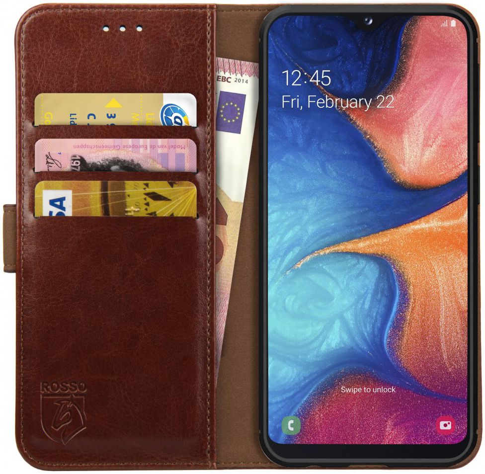 Rosso Element Samsung Galaxy A20E Hoesje Book Cover Bruin afbeelding 1