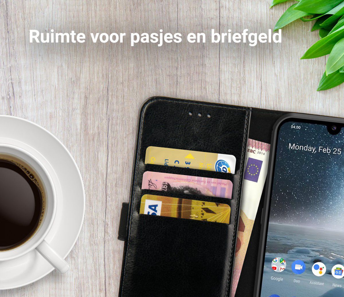 Rosso Element Nokia 4.2 Hoesje Book Cover Zwart afbeelding 9
