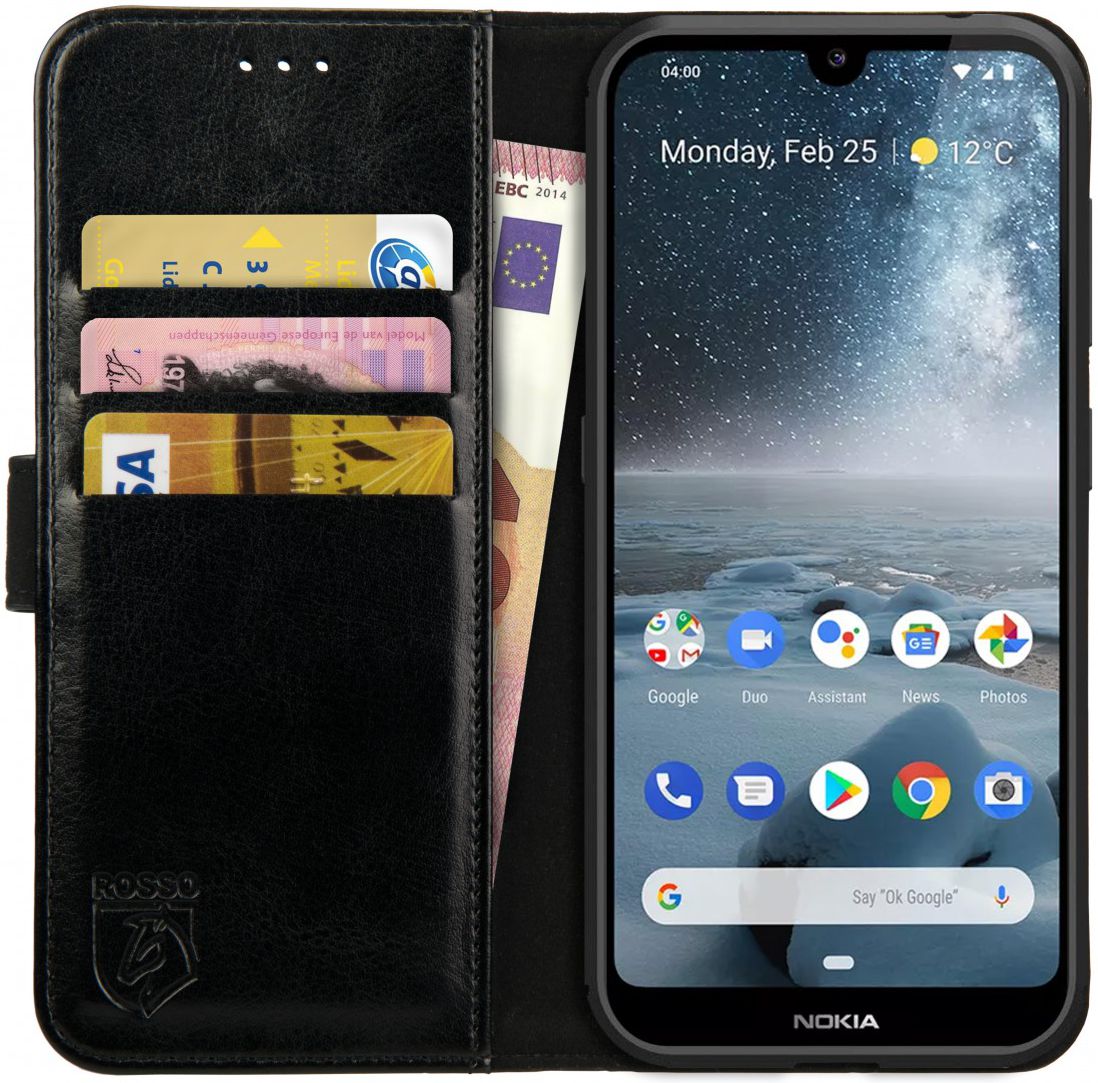 Rosso Element Nokia 4.2 Hoesje Book Cover Zwart afbeelding 1