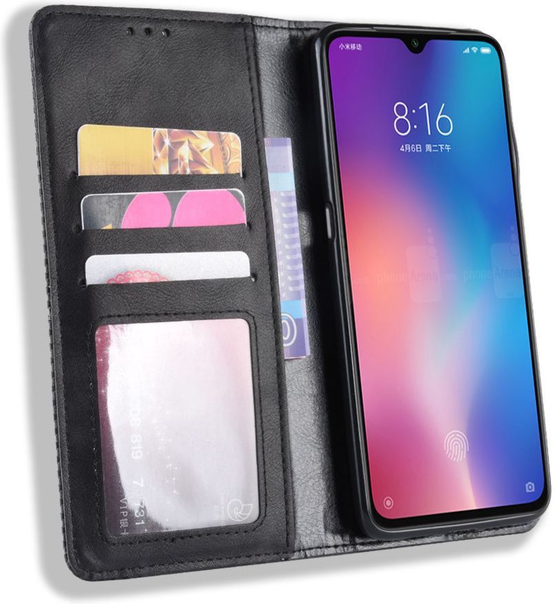 Xiaomi Mi 9  Vintage Portemonnee Hoesje Zwart afbeelding 1