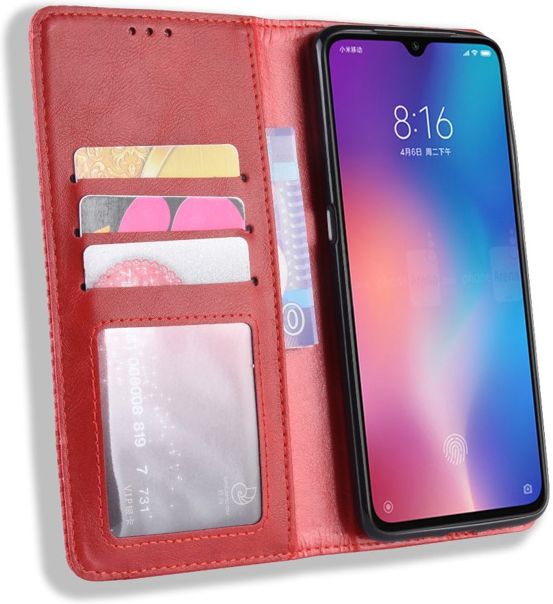Xiaomi Mi 9  Vintage Portemonnee Hoesje Rood afbeelding 1