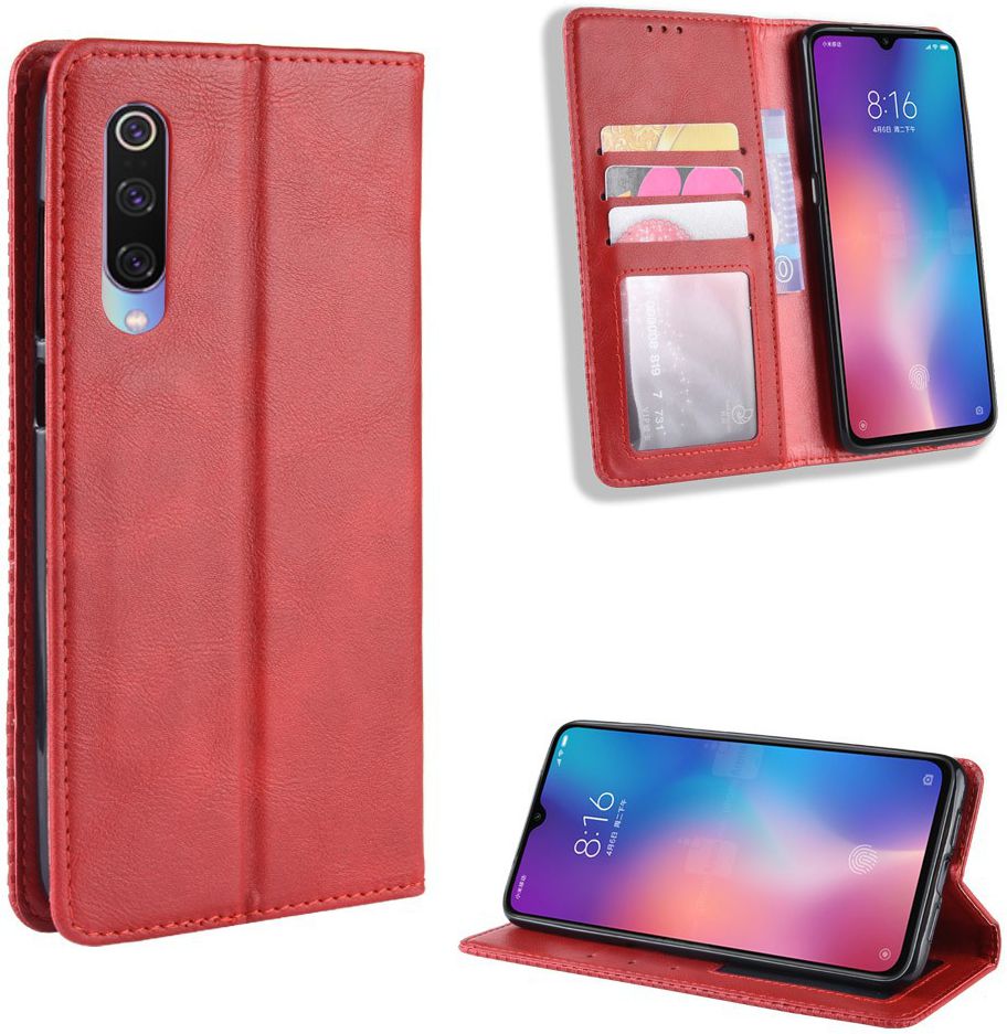 Xiaomi Mi 9  Vintage Portemonnee Hoesje Rood afbeelding 4