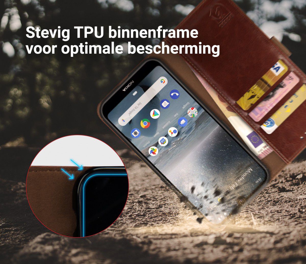 Rosso Element Nokia 4.2 Hoesje Book Cover Bruin afbeelding 6