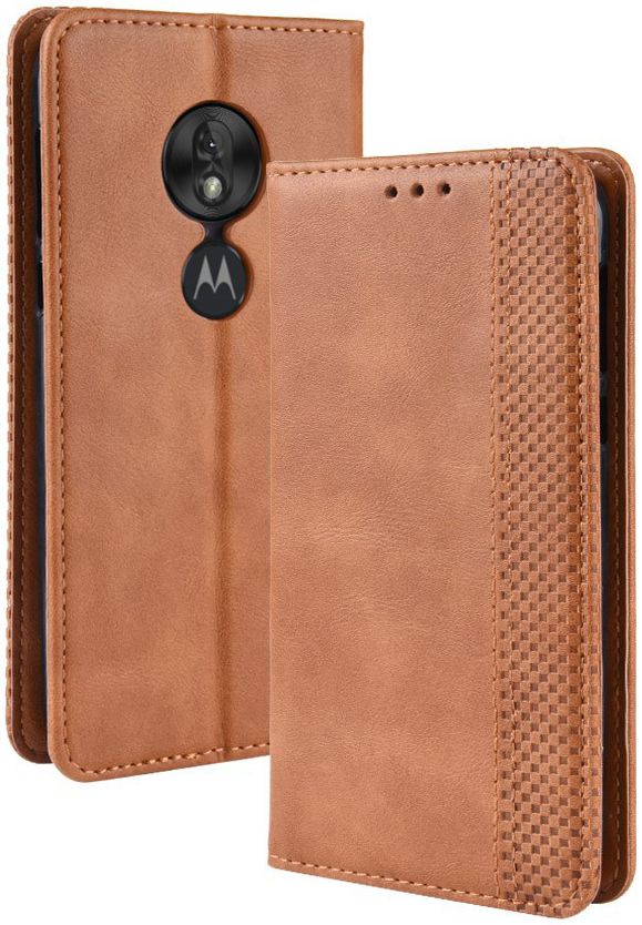 Motorola Moto G7 Play Vintage Portemonnee Hoesje Bruin afbeelding 3