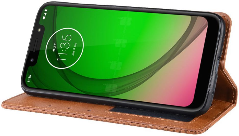 Motorola Moto G7 Play Vintage Portemonnee Hoesje Bruin afbeelding 6