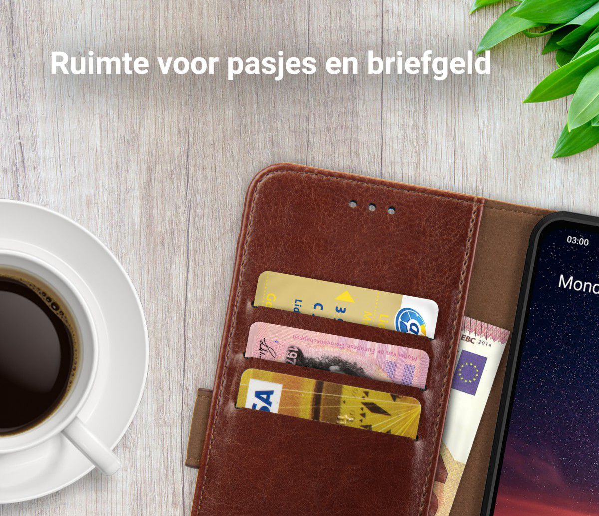 Rosso Element Nokia 3.2 Hoesje Book Cover Bruin afbeelding 8