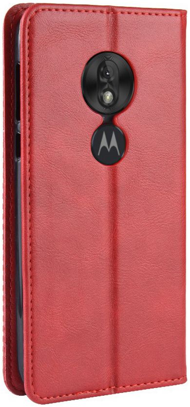 Motorola Moto G7 Play Vintage Portemonnee Hoesje Rood afbeelding 4