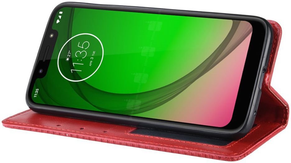 Motorola Moto G7 Play Vintage Portemonnee Hoesje Rood afbeelding 8