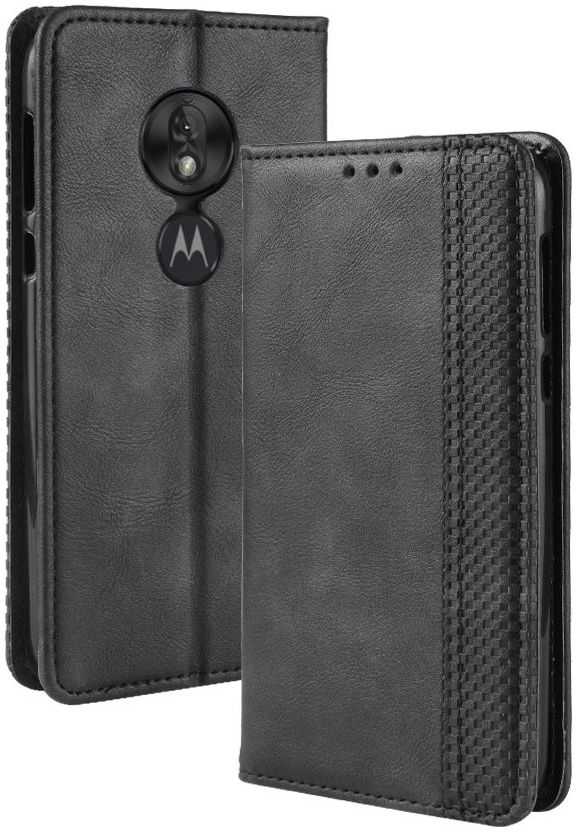 Motorola Moto G7 Play Vintage Portemonnee Hoesje Zwart afbeelding 3