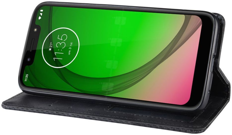Motorola Moto G7 Play Vintage Portemonnee Hoesje Zwart afbeelding 7