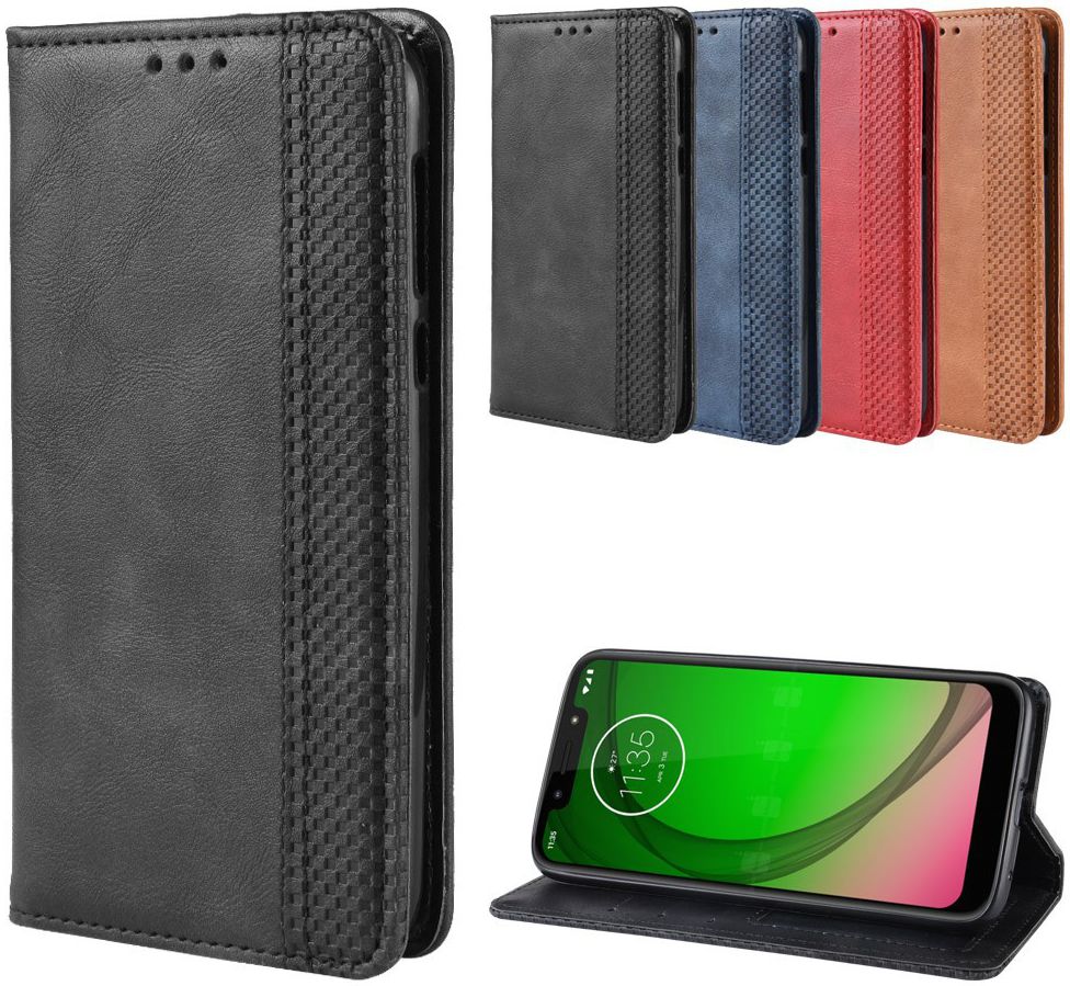 Motorola Moto G7 Play Vintage Portemonnee Hoesje Zwart afbeelding 9