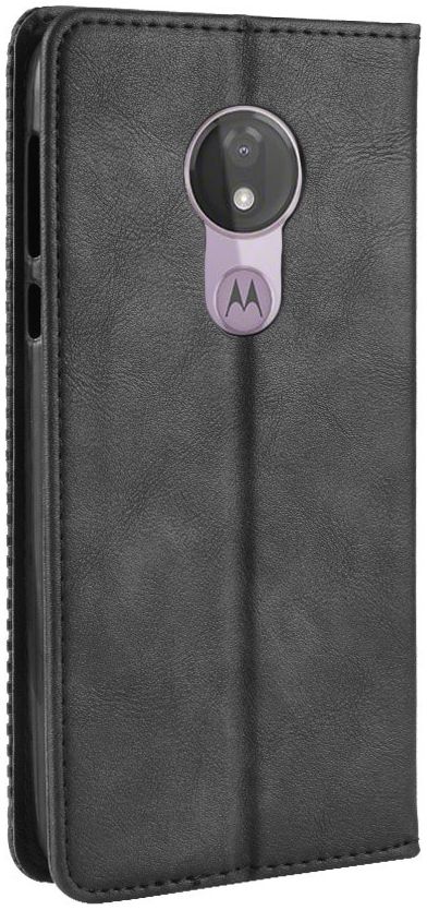 Motorola Moto G7 Power Portemonnee Vintage Hoesje Zwart afbeelding 4