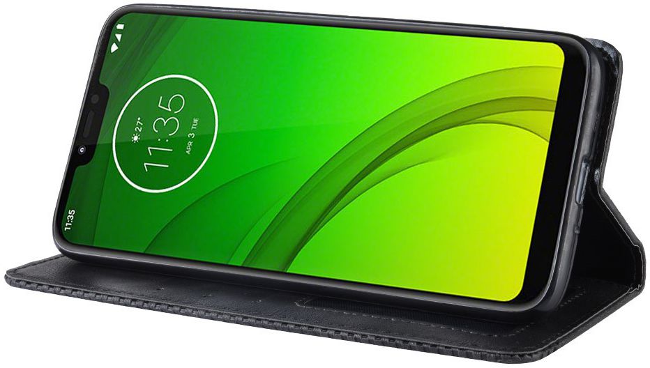Motorola Moto G7 Power Portemonnee Vintage Hoesje Zwart afbeelding 6