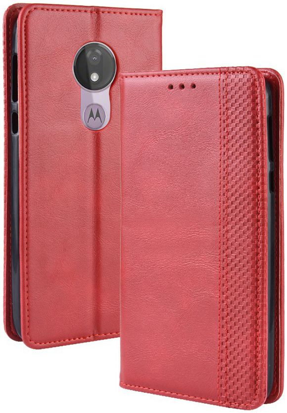 Motorola Moto G7 Power Portemonnee Vintage Hoesje Rood afbeelding 3
