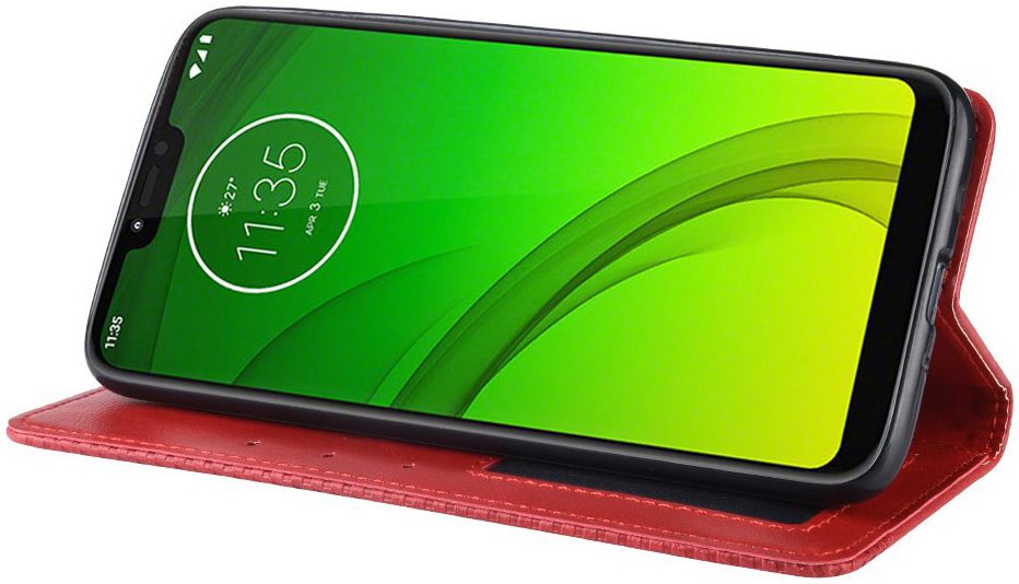 Motorola Moto G7 Power Portemonnee Vintage Hoesje Rood afbeelding 7