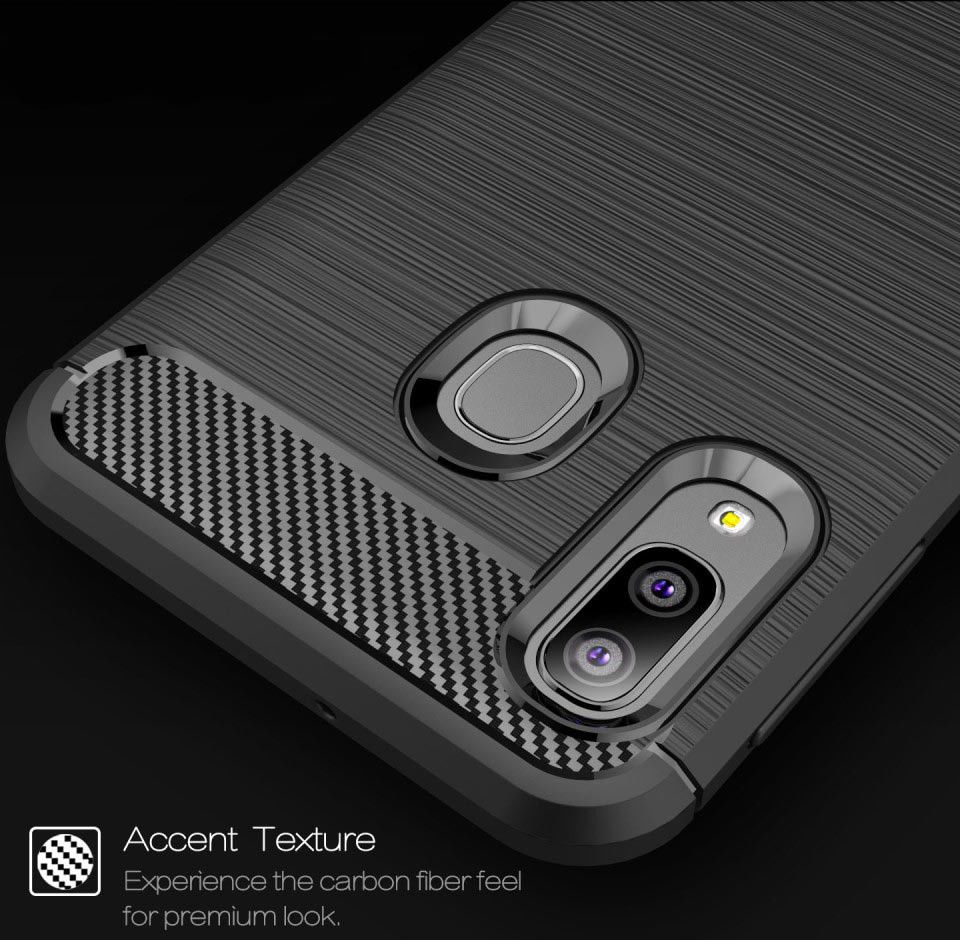 Samsung Galaxy A20E Geborsteld TPU Hoesje Zwart afbeelding 8