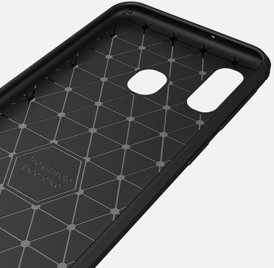 Samsung Galaxy A20E Geborsteld TPU Hoesje Zwart afbeelding 9