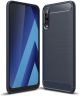 Samsung Galaxy A70 Geborsteld TPU Hoesje Blauw
