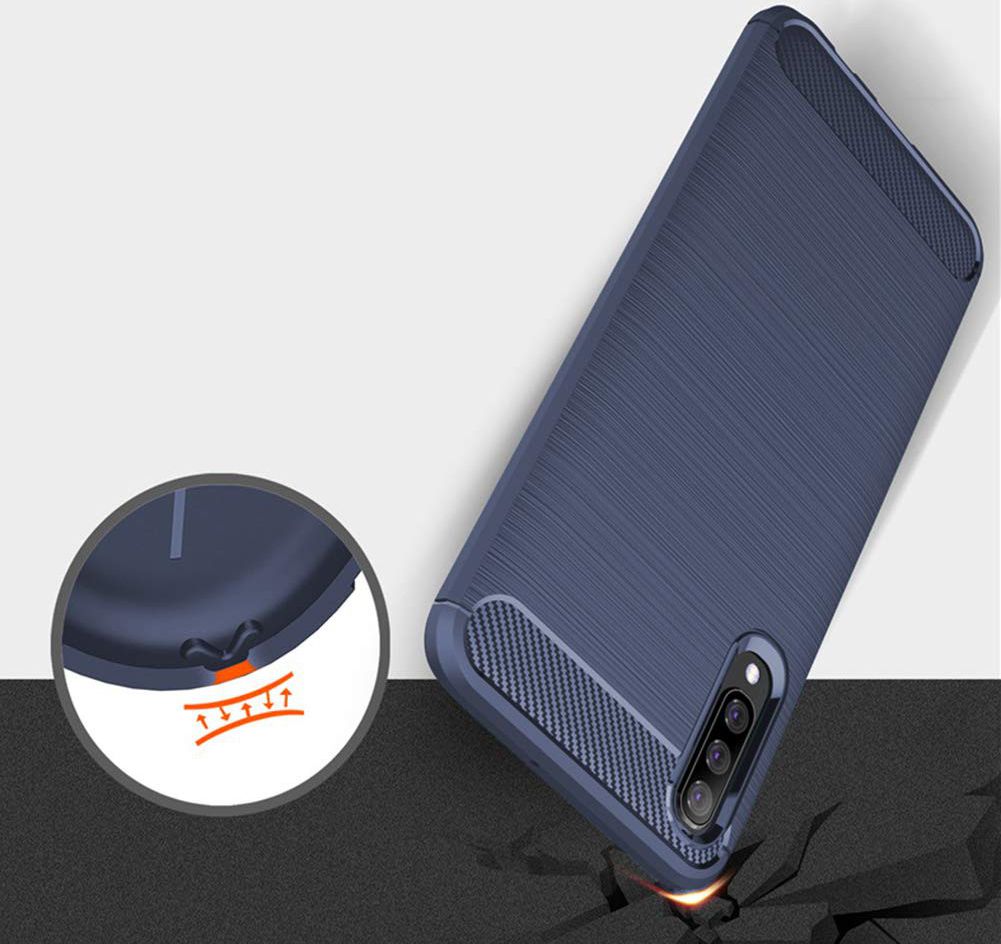 Samsung Galaxy A70 Geborsteld TPU Hoesje Blauw afbeelding 7