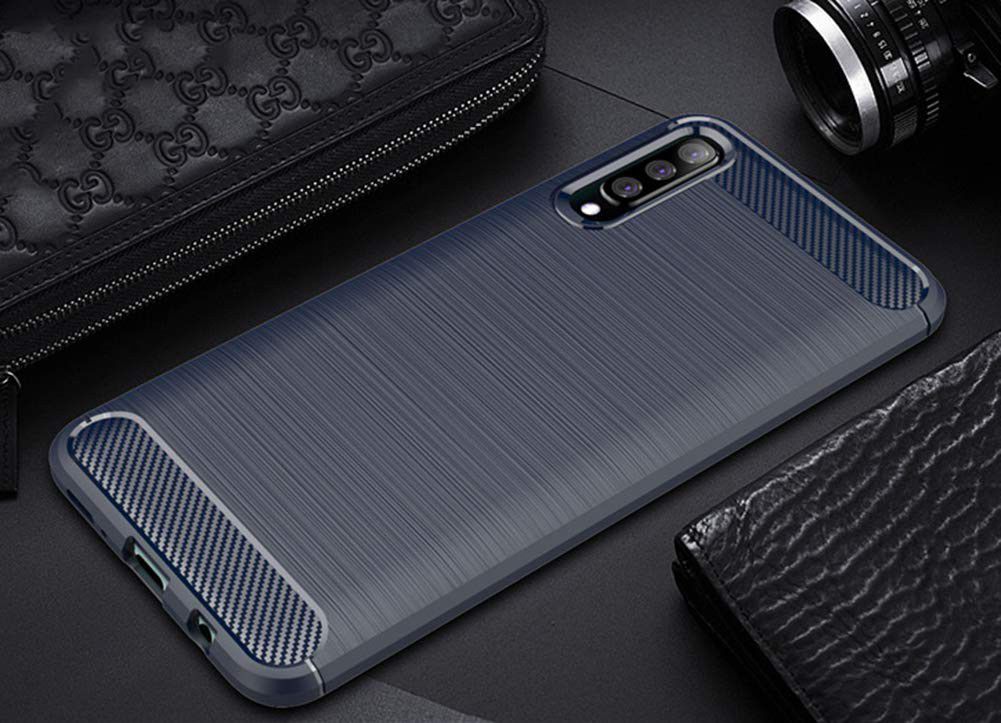 Samsung Galaxy A70 Geborsteld TPU Hoesje Blauw afbeelding 8