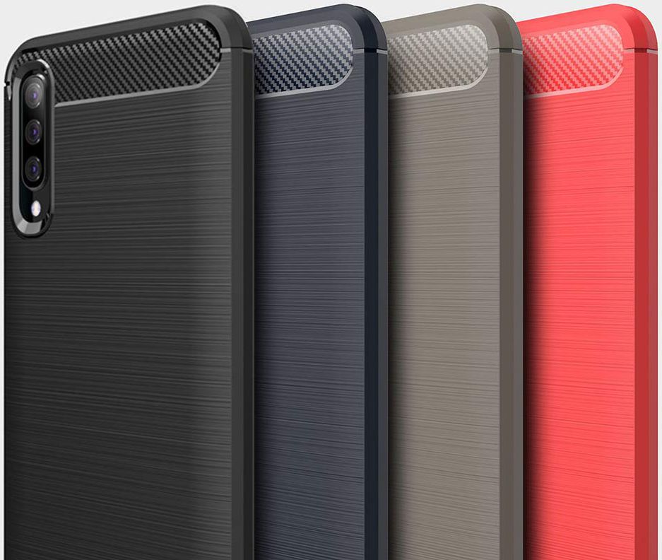 Samsung Galaxy A70 Geborsteld TPU Hoesje Blauw afbeelding 9
