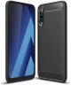 Samsung Galaxy A70 Geborsteld TPU Hoesje Zwart