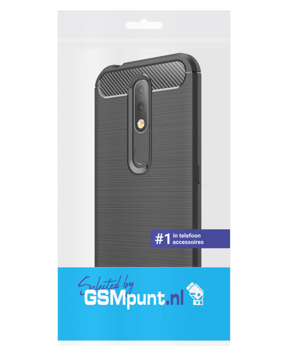 Nokia 4.2 Geborsteld TPU Hoesje Zwart afbeelding 2