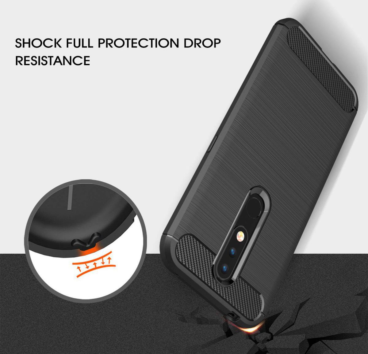 Nokia 4.2 Geborsteld TPU Hoesje Zwart afbeelding 4