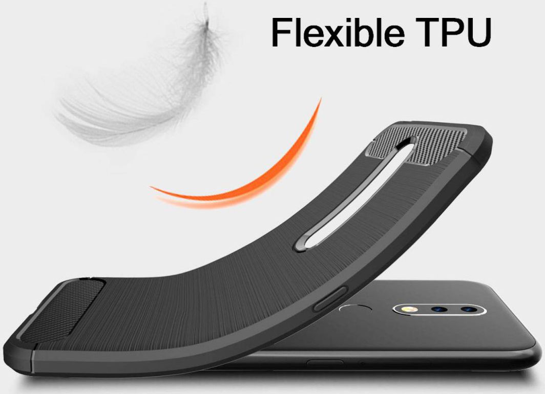 Nokia 4.2 Geborsteld TPU Hoesje Zwart afbeelding 5