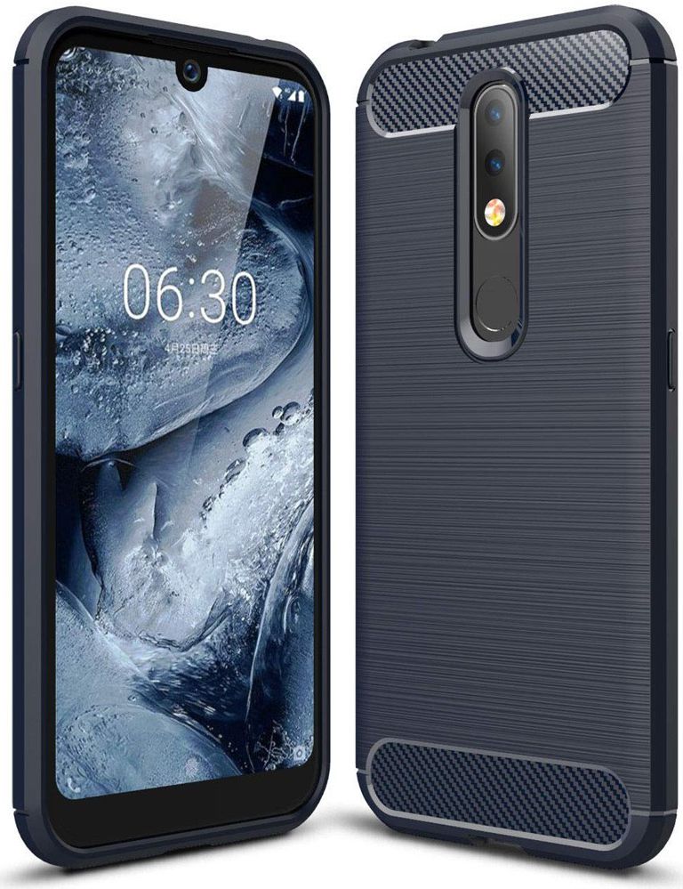 Nokia 4.2 Geborsteld TPU Hoesje Blauw afbeelding 1