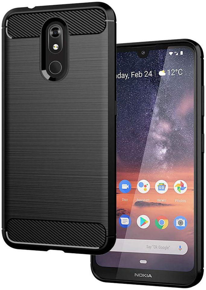 Nokia 3.2 Geborsteld TPU Hoesje Zwart afbeelding 8