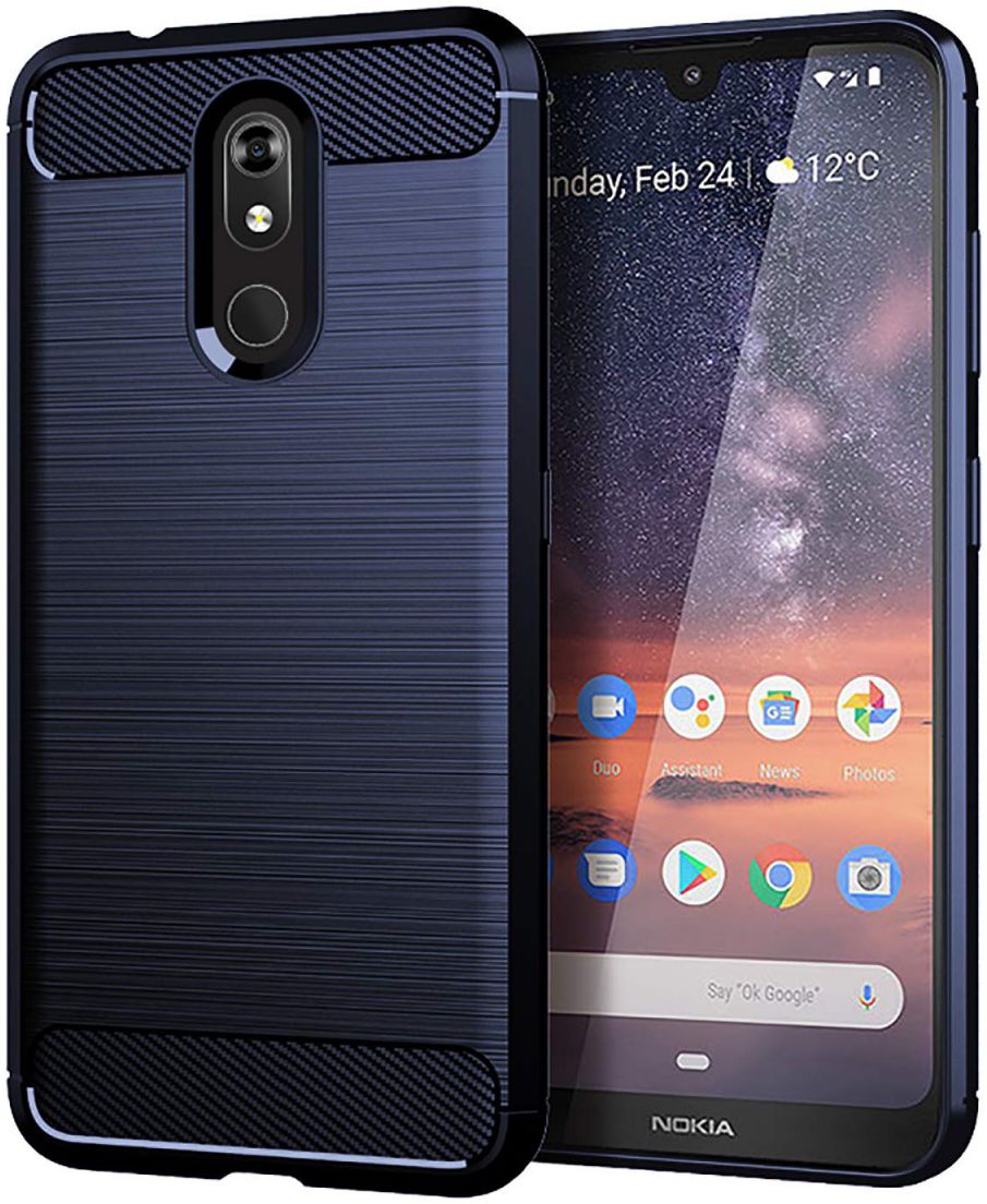 Nokia 3.2 Geborsteld TPU Hoesje Blauw afbeelding 1