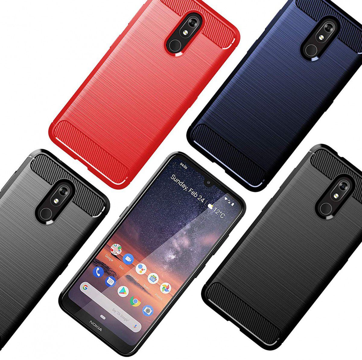 Nokia 3.2 Geborsteld TPU Hoesje Blauw afbeelding 8