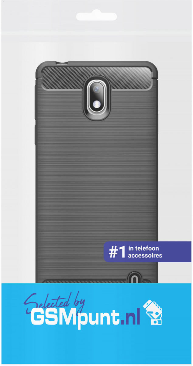 Nokia 1 Plus Geborsteld TPU Hoesje Zwart afbeelding 4
