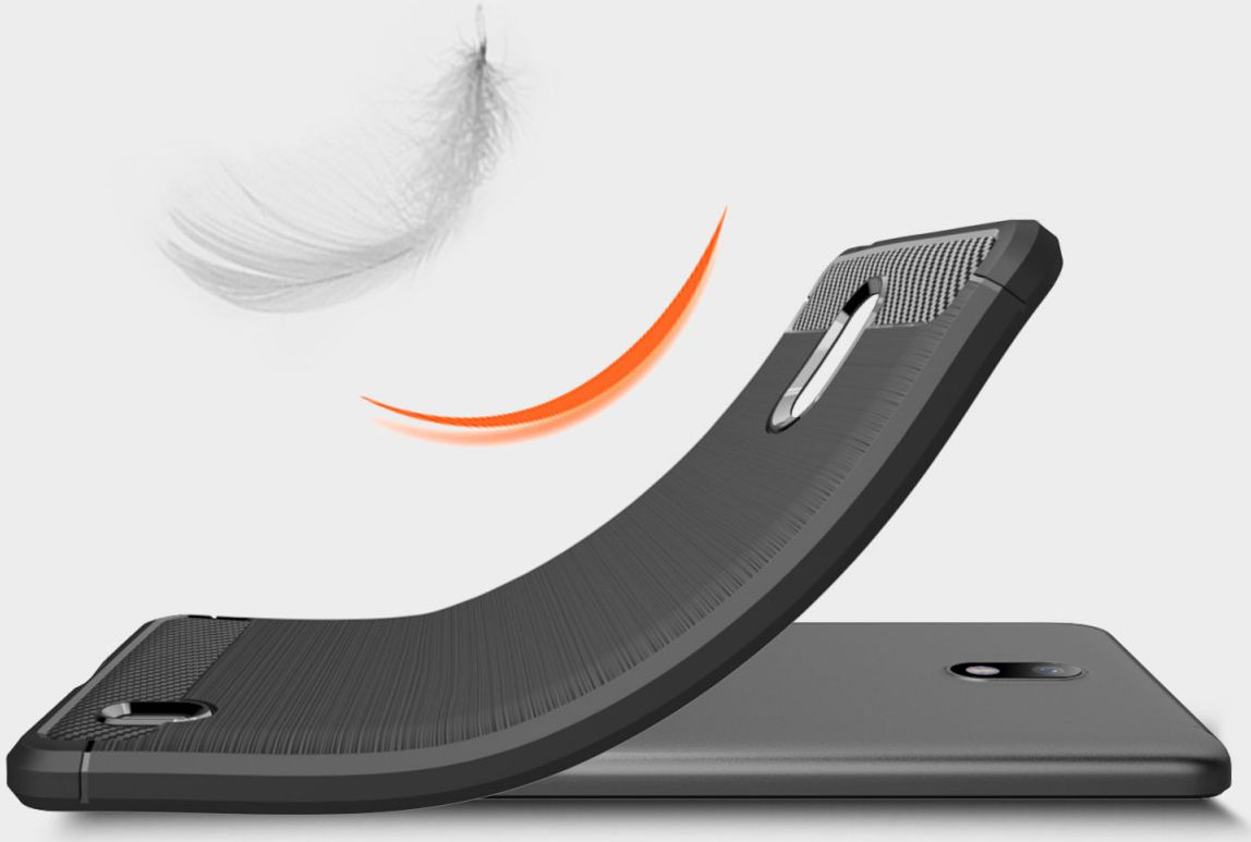 Nokia 1 Plus Geborsteld TPU Hoesje Zwart afbeelding 5