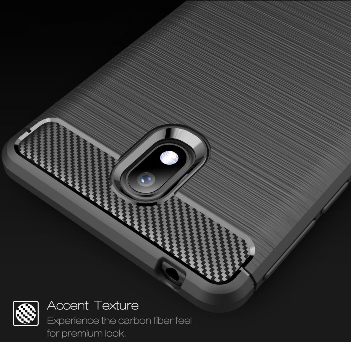 Nokia 1 Plus Geborsteld TPU Hoesje Zwart afbeelding 11